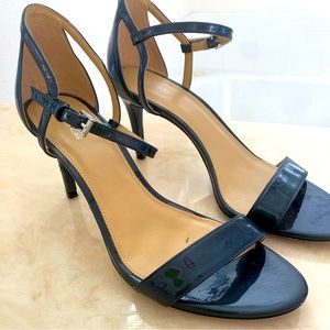 Michael Kors open toe heels navy blue. Size 9.